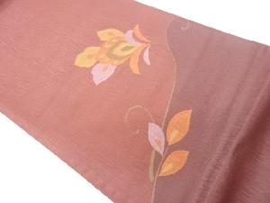 花唐草模様織出し洒落袋帯